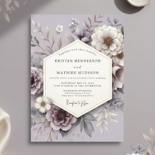 Invitation Mariage Romance Florale à la Lavande
