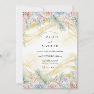 Invitation Mariage Romance Florale Douce Lavande