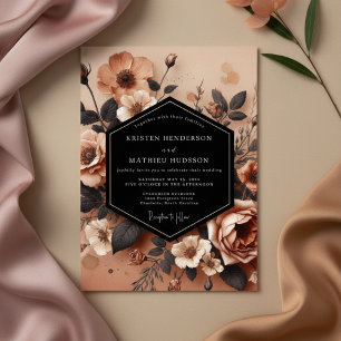 Invitation Mariage Romance Florale Terracotta