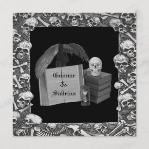 Invitation Mariage Romance noir et blanc de Spellbook de