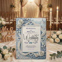 Mariage Romantique à l'Église Bleu Indigo Poussiér