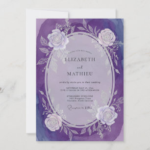 Invitation Mariage Romantique Améthyste Rose