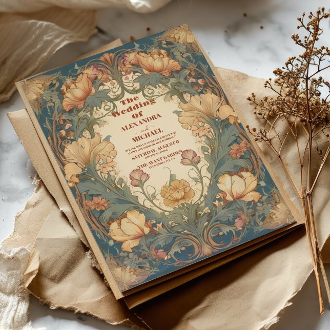 Invitation Mariage romantique Art Nouveau (Créateur téléchargé)