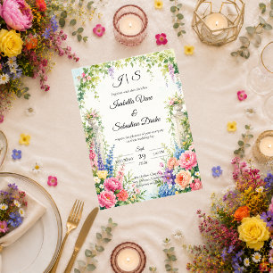 Invitation Mariage Romantique au Domaine du Jardin Fantaisist