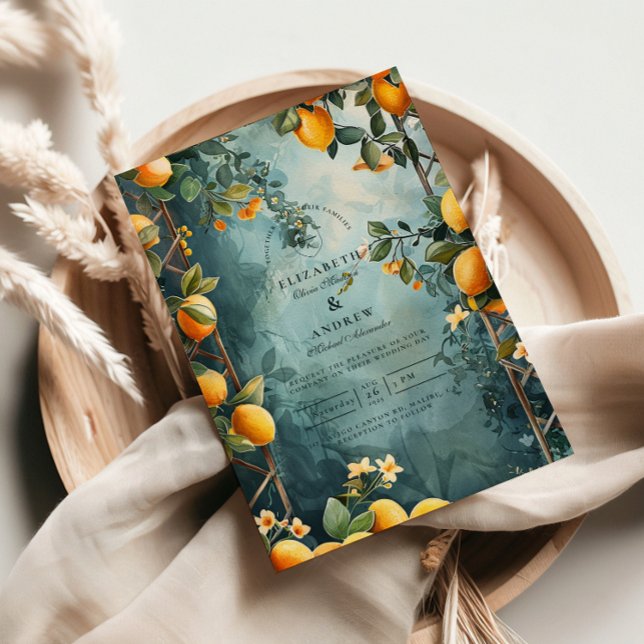 Invitation Mariage Romantique au Jardin de Citron (Créateur téléchargé)