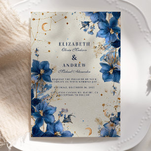 Invitation Mariage Romantique au Jardin de Minuit sous la Lun
