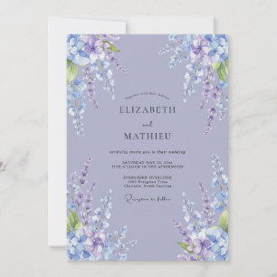 Invitation Mariage Romantique au Lavande Glycine