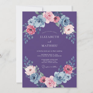 Invitation Mariage Romantique au Plum Vivid