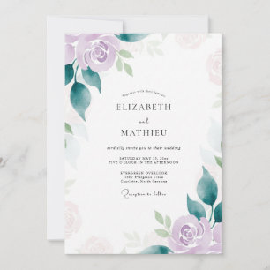 Invitation Mariage Romantique au Rose Lilas