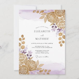 Invitation Mariage Romantique aux Reflets de Lavande