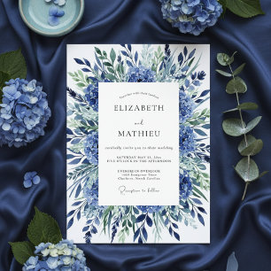 Invitation Mariage Romantique Botanique de la Marine