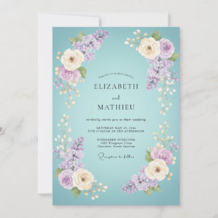 Invitation Mariage Romantique Botanique Douce Lavande