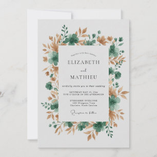Invitation Mariage Romantique Botanique Terreux de Teinte Cya