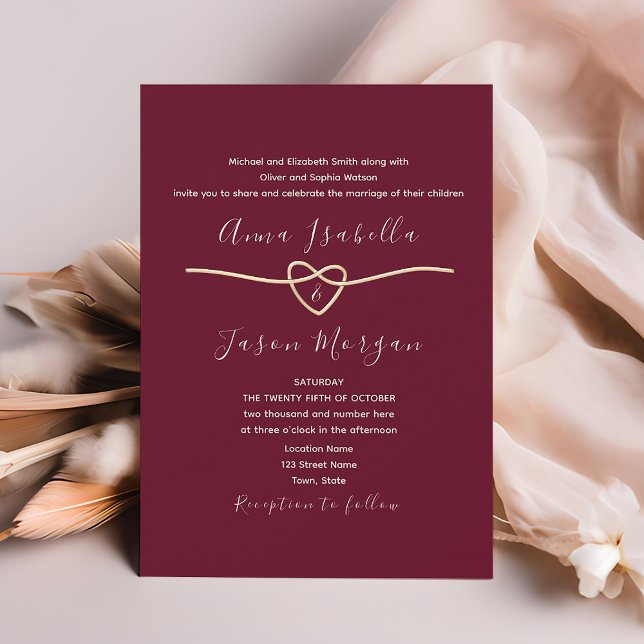 Invitation Mariage romantique de Bourgogne (Créateur téléchargé)