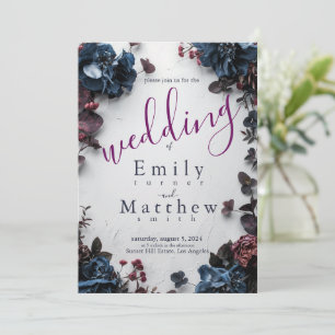 Invitation Mariage romantique de Forêt profonde