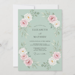 Invitation Mariage Romantique Floraison de Sauge