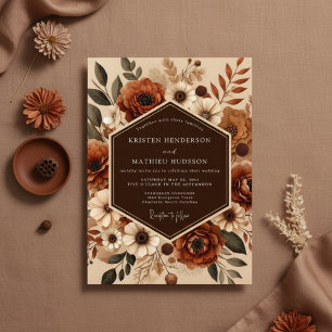 Invitation Mariage Romantique Floral Automnal Sienne
