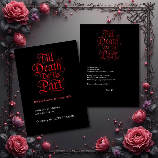 Invitation Mariage romantique foncé - Jusqu'à la mort (Créateur téléchargé)