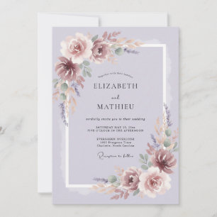 Invitation Mariage Romantique Impressionniste Lavande