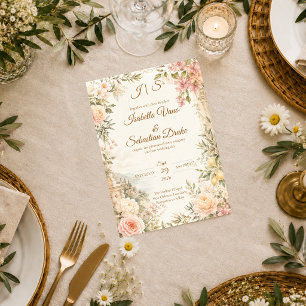 Invitation Mariage romantique méditerranéen