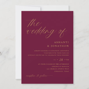 Invitation Mariage Romantique Moderne à la Mûre