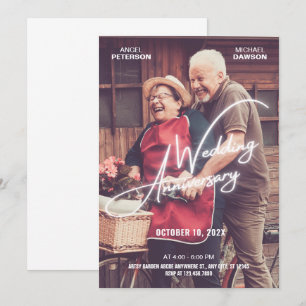 Invitation Mariage romantique photo Anniversaire