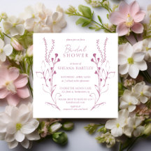 Mariage romantique rose floral à main levée Shower