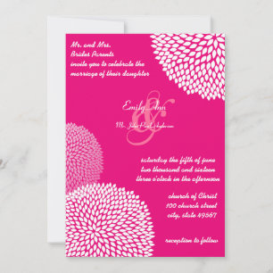 Invitation Mariage romantique rose moderne floral invite