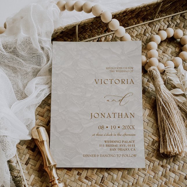 Invitation Mariage Romantique Rustique Floral Tout-en-un (Créateur téléchargé)