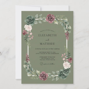 Invitation Mariage Romantique Sage Flourish