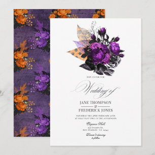 Invitation Mariage Romantique Shabby-Chic Gothique Floral