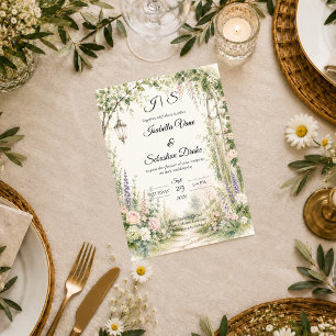 Invitation Mariage Romantique sous l'Arche du Jardin Enchanté