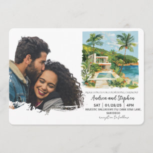 Invitation Mariage romantique sur une île tropicale
