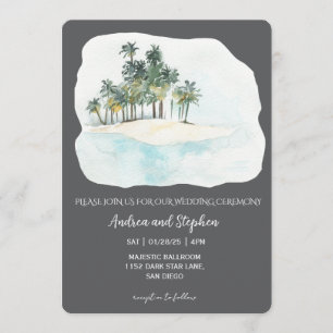 Invitation Mariage romantique sur une île tropicale