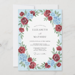 Invitation Mariage Romantique Traditionnel Bourguignon Azur