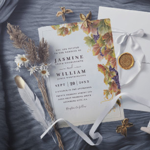 Invitation Mariage Romantique Vignoble Rustique Élégant Moder