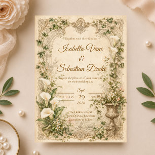 Invitation Mariage Romantique Vintage au Lys de Calla