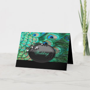 Invitation mariage romantique vintage turquoise sarcelle paon