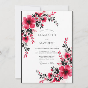 Invitation Mariage Romantique Vivid Fuchsia