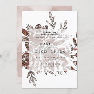 Invitation mariage rose