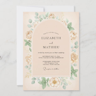 Invitation Mariage Rose Abricot Champagne
