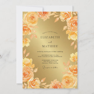 Invitation Mariage Rose Ambre Dorée