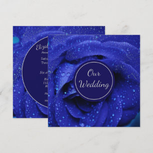 Invitation Mariage Rose bleu élégant