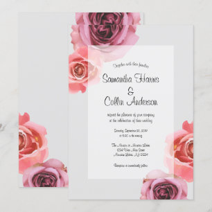 Invitation Mariage Rose Bold rose & violet
