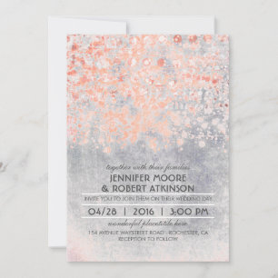 Invitation Mariage rose Confetti Vintage