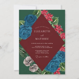 Invitation Mariage Rose Cramoisi Saphir
