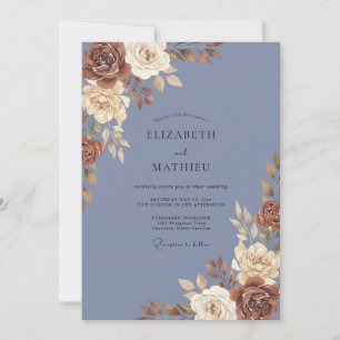 Invitation Mariage Rose Cuivre Myosotis