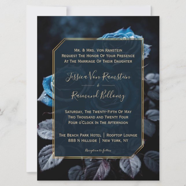 Invitation Mariage Rose de Bourgogne (Devant)