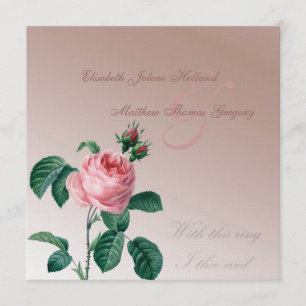 Invitation Mariage rose de brume rose