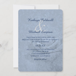 Invitation Mariage Rose de glace bleu